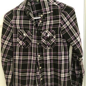 FEAR FOR WEAR Multi-Color Plaid Button Front Shirt -XS